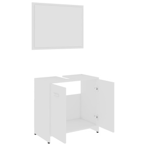Set mobilier de baie, alb, PAL - Img 8