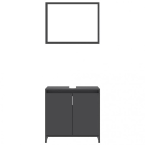 Set mobilier de baie, gri, PAL - Img 6