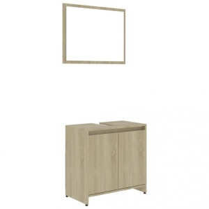 Set mobilier de baie, stejar Sonoma, PAL - Img 2