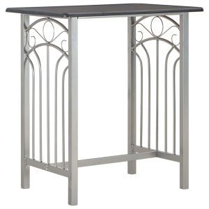 Set mobilier de bar, 3 piese, negru, lemn și oțel - Img 2
