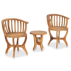 Set mobilier de bistro, 3 piese, lemn masiv de tec
