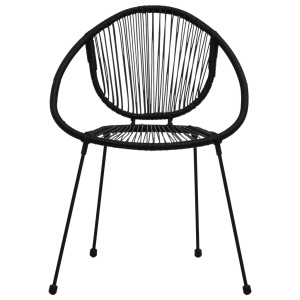 Set mobilier de bistro, 3 piese, negru, ratan PVC - Img 5