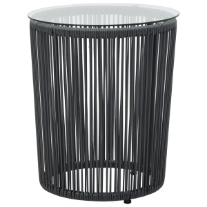 Set mobilier de bistro cu perne, 3 piese, antracit, ratan PVC - Img 2