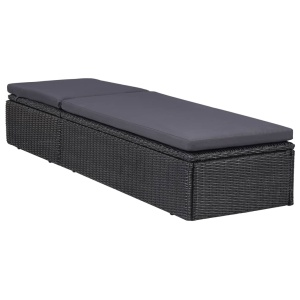 Set mobilier de exterior, 11 piese, negru, poliratan - Img 9