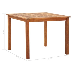 Set mobilier de exterior, 5 piese, gri, poliratan, lemn acacia - Img 11
