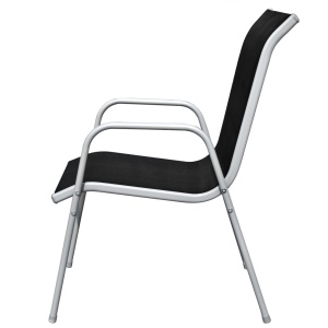 Set mobilier de exterior, 5 piese, negru, oțel - Img 7