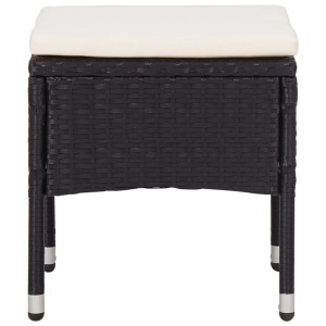 Set mobilier de exterior, 5 piese, negru, poliratan și sticlă - Img 3