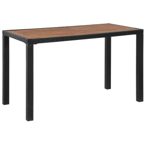 Set mobilier de exterior, 6 piese negru, poliratan, lemn acacia - Img 3