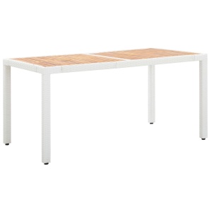 Set mobilier de exterior, 7 piese, alb, poliratan - Img 2