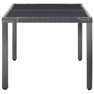 Set mobilier de exterior, 7 piese, gri, poliratan - Img 4