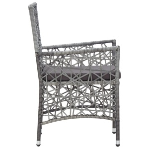 Set mobilier de exterior, 7 piese, gri, poliratan - Img 7