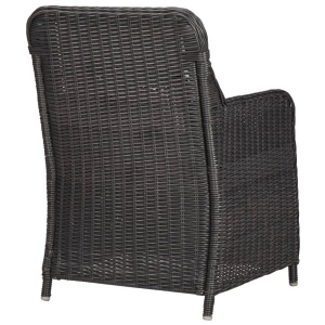 Set mobilier de exterior, 7 piese, negru, poliratan - Img 7