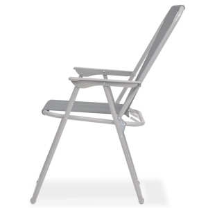Set mobilier de exterior, 8 piese, gri, oțel și textilenă - Img 10