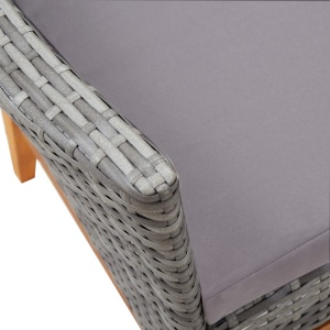 Set mobilier de exterior, 9 piese, gri, poliratan, lemn acacia - Img 9