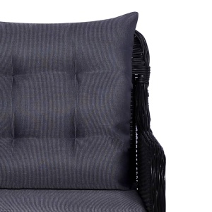 Set mobilier de exterior, 9 piese, negru, poliratan - Img 5