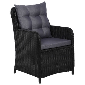 Set mobilier de exterior, 9 piese, negru, poliratan - Img 8