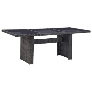Set mobilier de exterior, 9 piese, negru, poliratan - Img 4