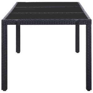 Set mobilier de exterior, 9 piese, negru, poliratan - Img 4