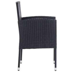 Set mobilier de exterior, 9 piese, negru, poliratan - Img 7