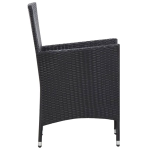 Set mobilier de exterior, 9 piese, negru, poliratan - Img 6