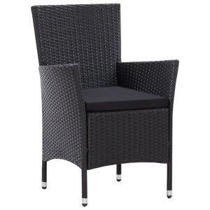 Set mobilier de exterior, 9 piese, negru, poliratan - Img 8