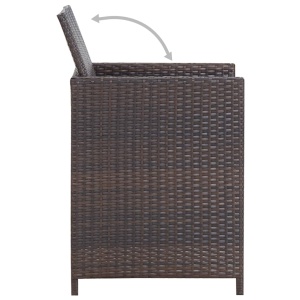 Set mobilier de exterior cu perne, 11 piese, maro, poliratan - Img 11