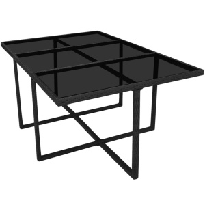 Set mobilier de exterior cu perne, 11 piese, negru, poliratan - Img 5