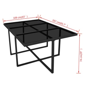 Set mobilier de exterior cu perne, 11 piese, negru, poliratan - Img 9