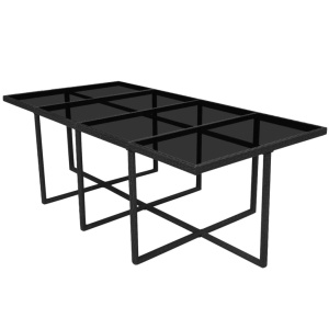 Set mobilier de exterior cu perne, 13 piese, negru, poliratan - Img 5