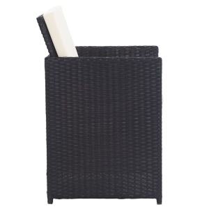 Set mobilier de exterior cu perne, 15 piese, negru, poliratan - Img 12