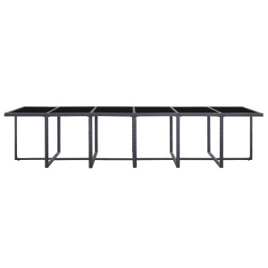 Set mobilier de exterior cu perne, 17 piese, negru, poliratan - Img 4