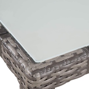 Set mobilier de exterior cu perne, 5 piese, gri, poliratan - Img 4