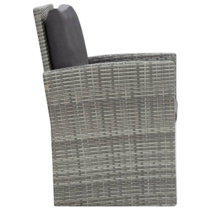 Set mobilier de exterior cu perne, 5 piese, gri, poliratan - Img 9
