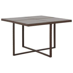 Set mobilier de exterior cu perne, 5 piese, maro, poliratan - Img 4
