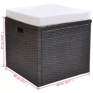 Set mobilier de exterior cu perne, 6 piese, maro, poliratan - Img 10