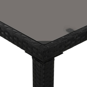 Set mobilier de exterior cu perne, 6 piese, negru, poliratan - Img 4