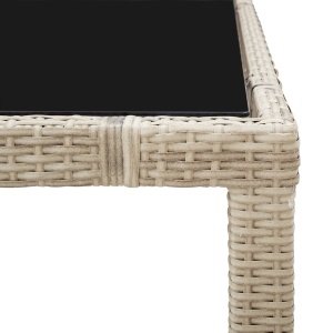 Set mobilier de exterior cu perne, 7 piese, bej, poliratan - Img 12
