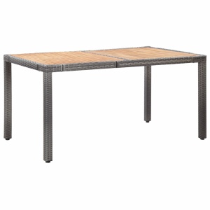 Set mobilier de exterior cu perne, 7 piese, gri, poliratan - Img 2