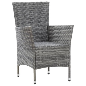 Set mobilier de exterior cu perne, 7 piese, gri, poliratan - Img 6