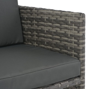 Set mobilier de exterior cu perne, 7 piese, gri, poliratan - Img 12