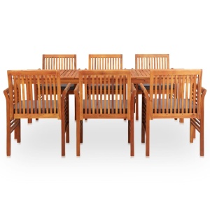 Set mobilier de exterior cu perne 7 piese, lemn masiv de acacia - Img 2