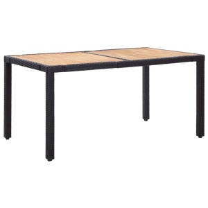 Set mobilier de exterior cu perne, 7 piese, negru, poliratan - Img 3