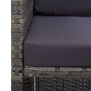 Set mobilier de exterior cu perne, 9 piese, antracit, poliratan - Img 5