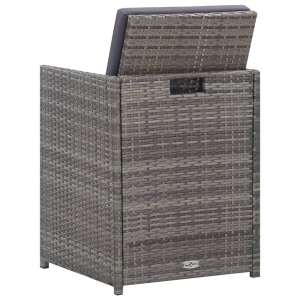 Set mobilier de exterior cu perne, 9 piese, antracit, poliratan - Img 8