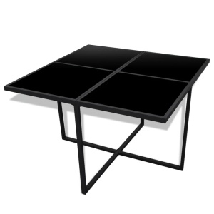 Set mobilier de exterior cu perne, 9 piese, negru, poliratan - Img 8