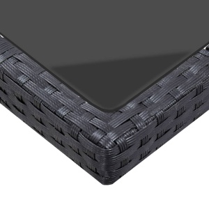 Set mobilier de exterior cu perne, 9 piese, negru, poliratan - Img 11