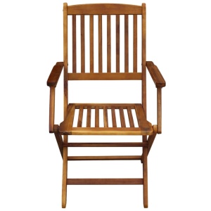 Set mobilier de exterior pliabil, 5 piese, lemn masiv de acacia - Img 5