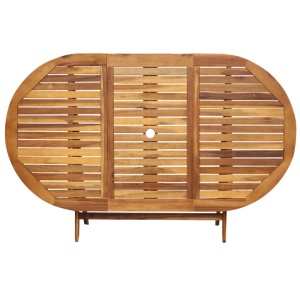 Set mobilier de exterior pliabil, 7 piese, lemn masiv de acacia - Img 3