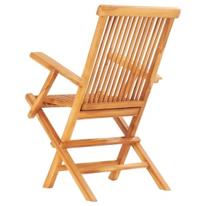 Set mobilier de exterior pliabil, 7 piese, lemn masiv de tec - Img 9