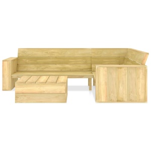 Set mobilier de grădină, 2 piese, lemn de pin tratat - Img 2